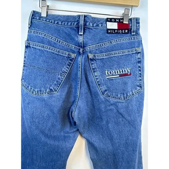 Tommy Hilfiger Vintage Big Flag Logo Flag Classic High Waist Mom Jeans 11/32 - Picture 5 of 8
